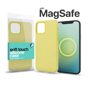 XPRO MagSafe rögzítésű Soft Touch Szilikon tok Apple Iphone 13 Pro készülékhez - halvány citromsárga