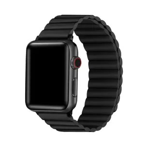 XPRO Apple Watch mágneses szilikon szíj fekete 42mm / 44mm / 45mm / 49mm