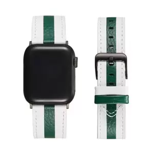 XPRO Apple Watch bőr szíj Fehér / Sötétzöld 38mm/40mm/41mm