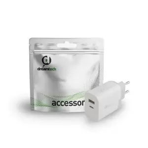 Dreamtech Charger Fehér 30W QC3.0 USB-C+A hálózati gyors töltő adapter