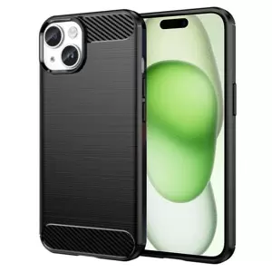 Techsuit fekete Carbon Silicone tok Apple Iphone 15 készülékhez