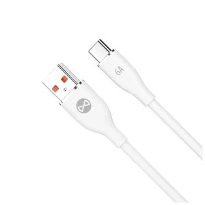 Forever fehér USB/USB-C kábel 1M 6A 66W