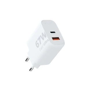 Xtrom GaN2 Ultra 67W Töltő, USB-A+USB-C, Fehér