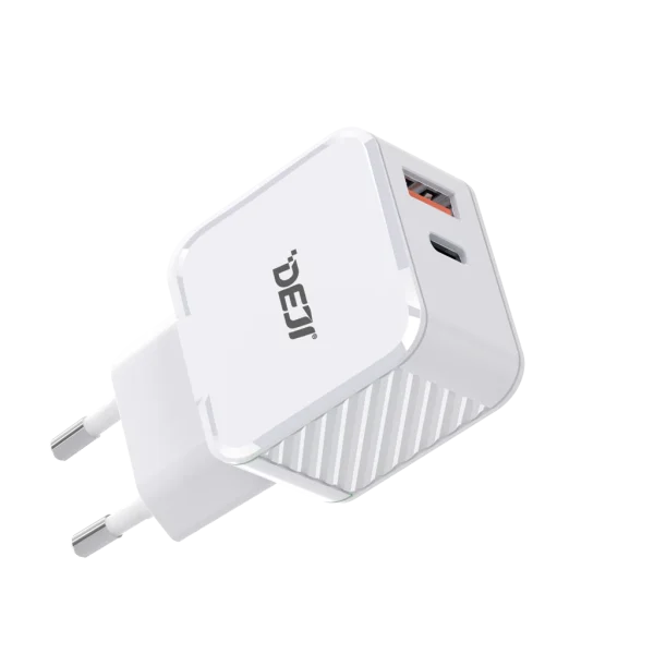 Deji Hálózati Töltő adapter 20W USB-A + Type-C, Fehér