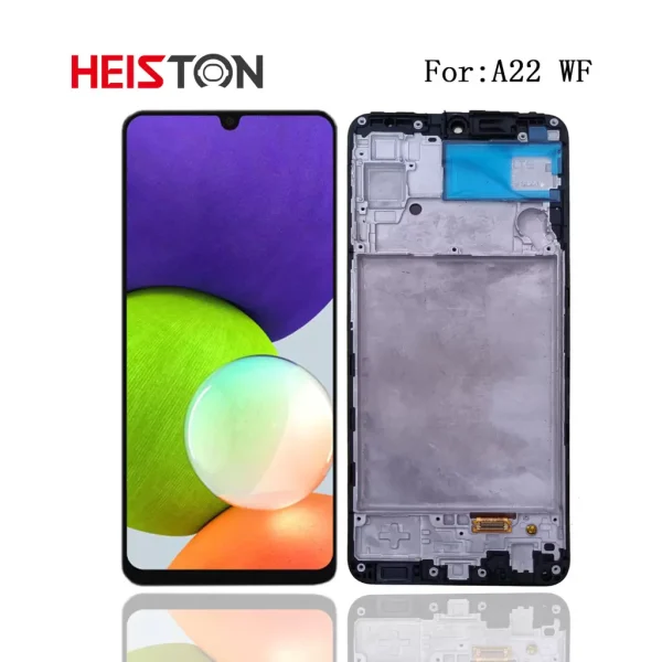 Heiston FHD Fekete kijelző Samsung Galaxy A22 4G készülékhez