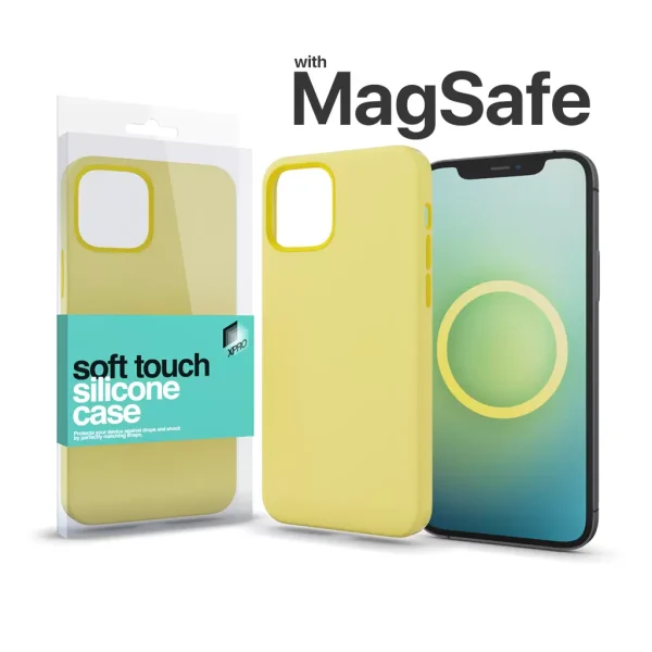 XPRO™ MagSafe Soft Touch Silicone Case for Apple Iphone 13 Pro - pale lemon yellow