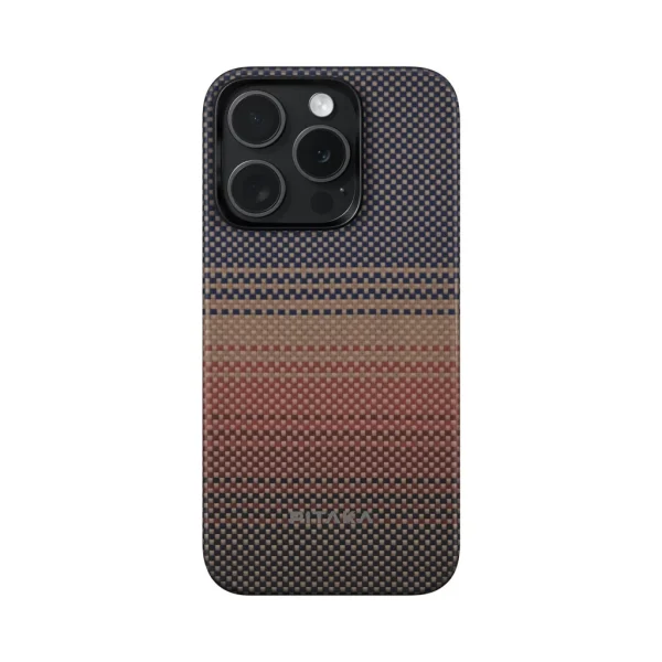 Pitaka Tactile Woven tok SUNSET Apple iPhone 15 Pro készülékhez - MagSafe rögzítéssel (KI1501SU)