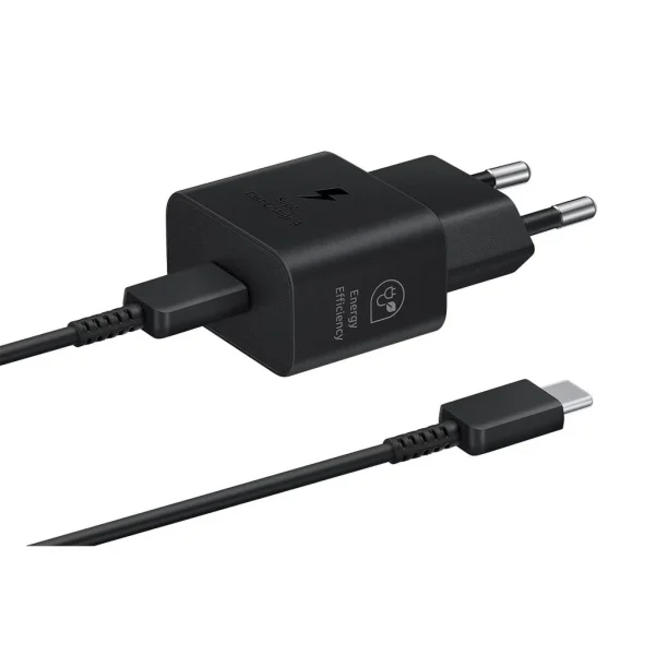 Samsung Töltő szett USB-C adapter QC Type-C kábellel 25W fekete (EP-T2510XBE)