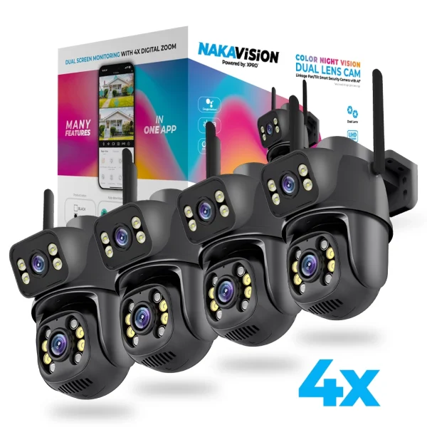 NAKAVISION by XPRO™ C1 Okos IP kamera - FEKETE - 4 darabos szett