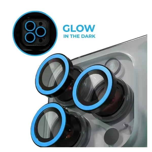 XPRO™ Luminous Prémium Kameravédő Üveg Apple iPhone 15 / Apple iPhone 15 Plus készülékhez - Kék
