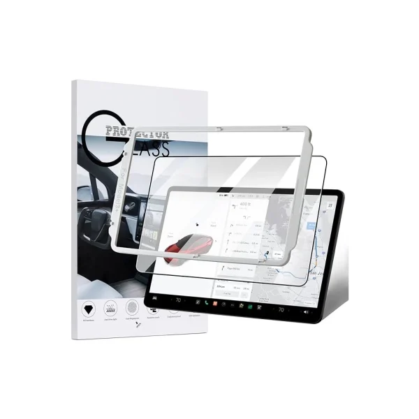 XPRO™ Matte Tempered Glass 0.33mm kijelzővédő üveg / üvegfólia felhelyező applikátorral (első és a hátsó kijelzőre is) TESLA Model 3 Highland (2024)