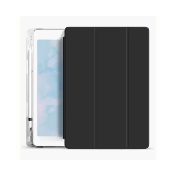 XPRO™ Smart Book tok pencil tartóval és teljesen átlátszó szilikon hátlappal fekete Apple Ipad 10,9" (2022) 10. generációs készülékhez