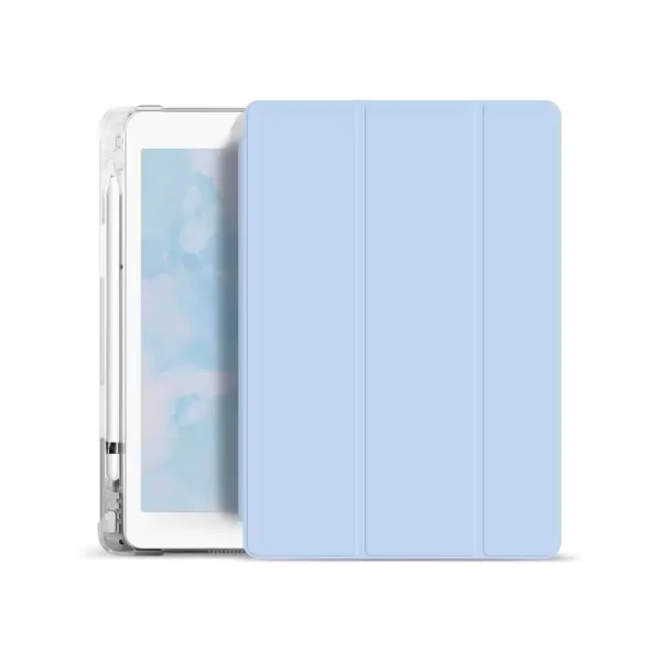 XPRO™ Smart Book tok pencil tartóval és teljesen átlátszó szilikon hátlappal világoskék Apple Ipad 10,9" (2022) 10. generációs készülékhez