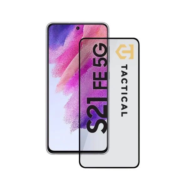 Taktikai Üvegpajzs 5D a Samsung Galaxy S21 FE 5G-hez – Fekete