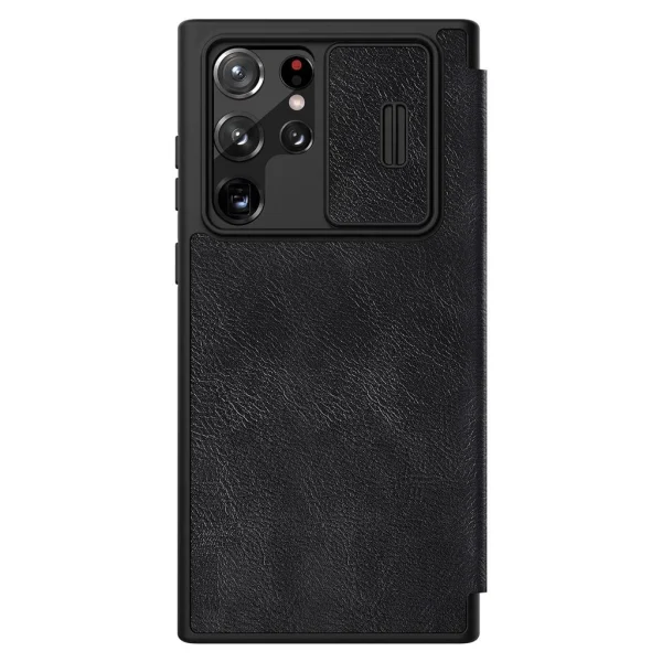 Nillkin Qin Book PRO tok a Samsung Galaxy S22 Ultra-hoz – fekete