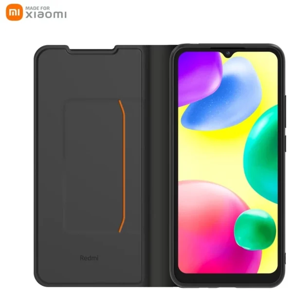 Xiaomi készítésű könyvtok Xiaomi Redmi 9C/9C NFC/10A készülékekhez – fekete