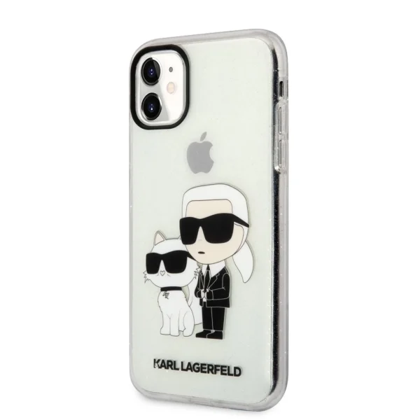 Karl Lagerfeld IML Glitter – Karl és Choupette NFT tok iPhone 11-re, átlátszó