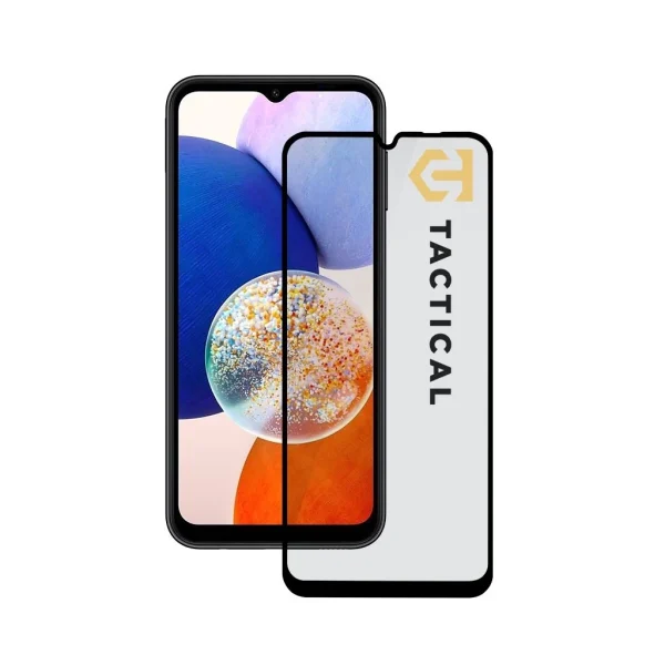 Taktikus Üvegpajzs 5D a Samsung Galaxy A14 4G/5G-hoz – Fekete