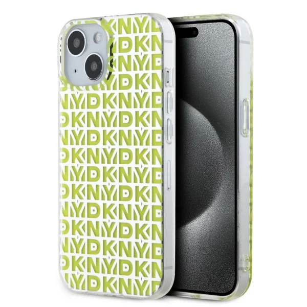DKNY PC/TPU Repeat Pattern tok iPhone 15 készülékhez sárga