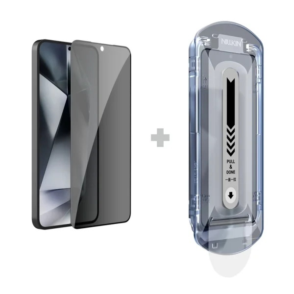 Nillkin edzett üveg 0.25mm Guardian 2.5D – Samsung Galaxy S25+ számára, fekete (alkalmazóval)