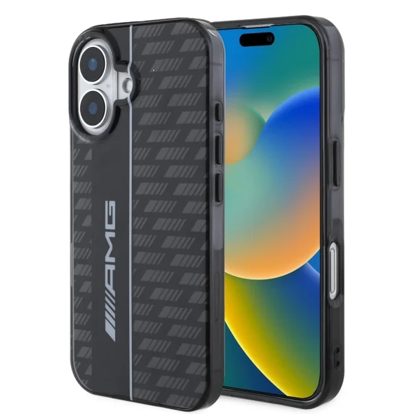 AMG Carbon Pattern tok iPhone 16 készülékhez fekete