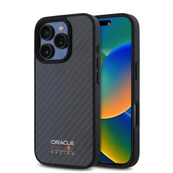 Red Bull Carbon Shiny Logo MagSafe tok iPhone 16 Pro Max készülékhez fekete