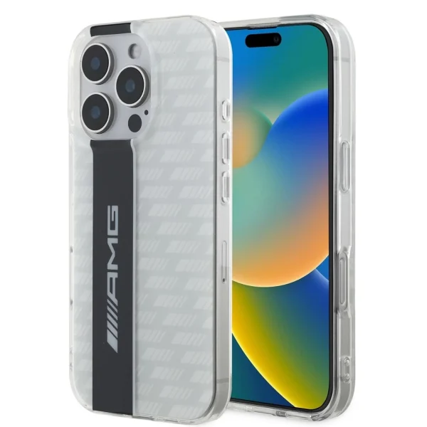 AMG Carbon Pattern tok iPhone 16 Pro készülékhez fehér