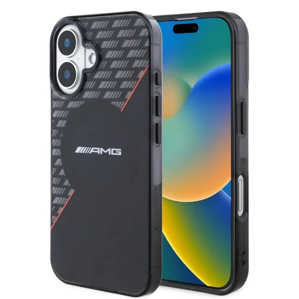 AMG Rhombs MagSafe tok iPhone 16 Plus készülékhez fekete/piros