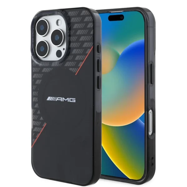 AMG Rhombs MagSafe tok iPhone 16 Pro készülékhez fekete/vörös