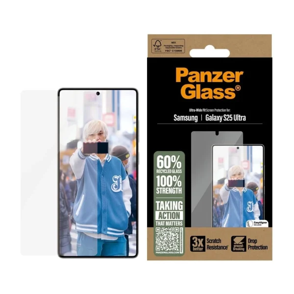 PanzerGlass edzett üveg kijelzővédő UWF for Samsung Galaxy S25 Ultra készülékhez, átlátszó