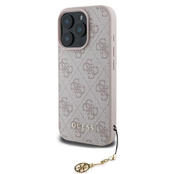 Guess 4G Charm tok iPhone 16 Pro készülékhez Tone on Tone rózsaszín