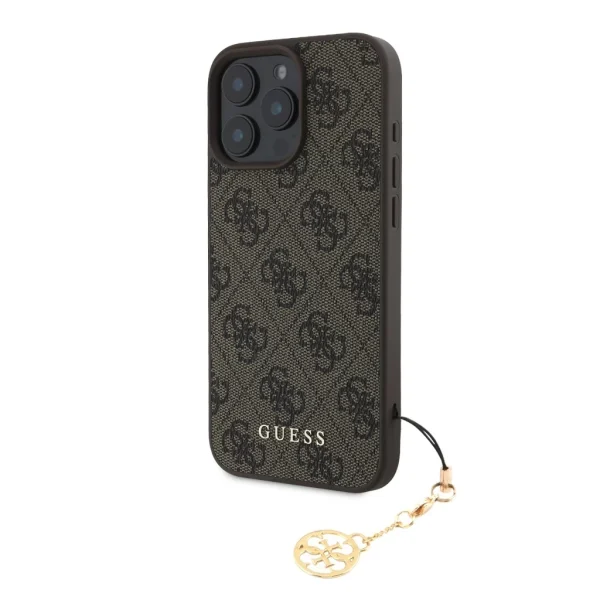 Guess 4G Charm tok iPhone 16 Pro Max készülékhez Tone on Tone barna