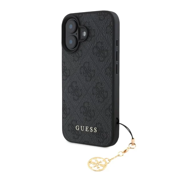 A pontos, SEO-barát magyar elnevezés: Guess 4G Charm tok iPhone 16 készülékhez szürke