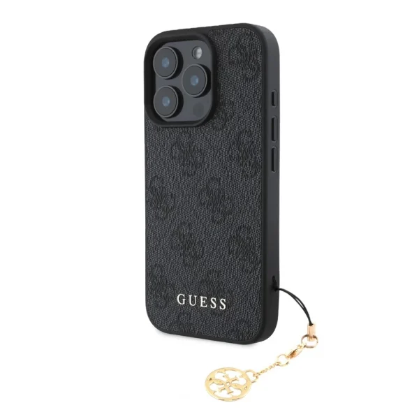 Guess 4G Charm tok iPhone 16 Pro készülékhez Tone on Tone szürke