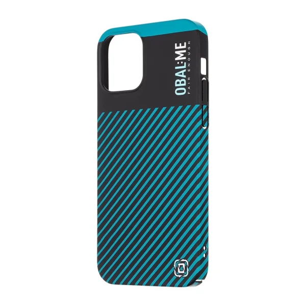 OBAL:ME Flossy Stripes tok Apple iPhone 12/12 Pro készülékhez fekete/türkiz