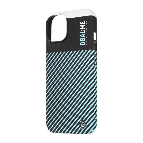 OBAL:ME Flossy Stripes tok Apple iPhone 14 készülékhez fekete/égkék
