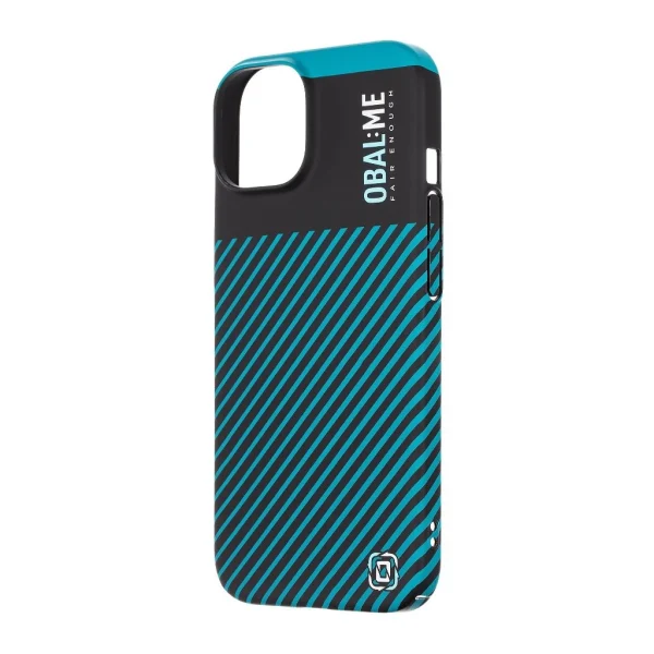 OBAL:ME Flossy Stripes tok Apple iPhone 15 készülékhez fekete/türkiz