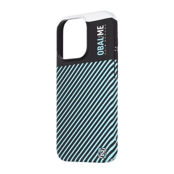 OBAL:ME Flossy Stripes tok Apple iPhone 15 Pro készülékhez fekete/égkék