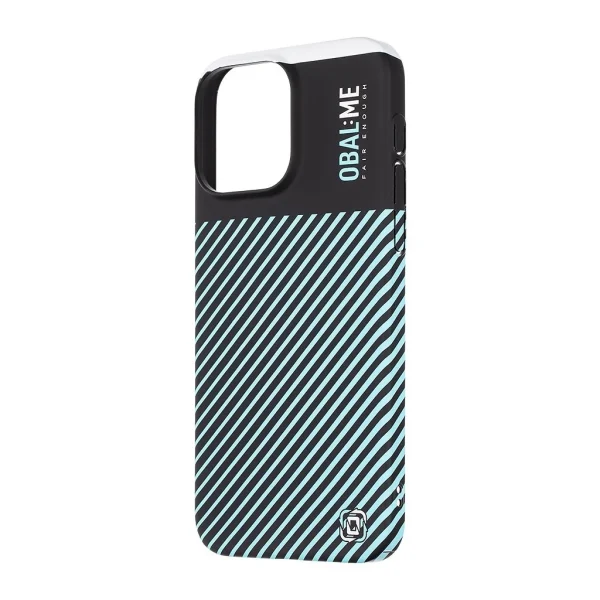 OBAL:ME Flossy Stripes tok Apple iPhone 15 Pro Max készülékhez fekete/égkék