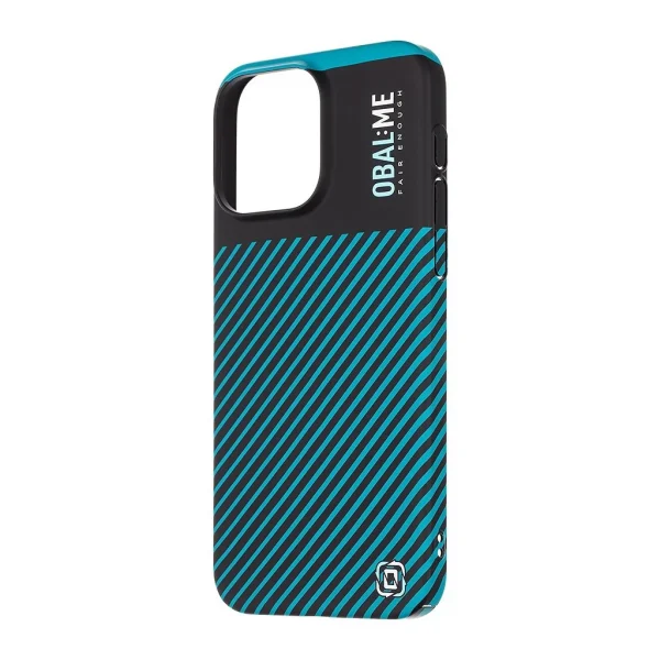 OBAL:ME Flossy Stripes tok Apple iPhone 15 Pro Max készülékhez fekete/türkiz