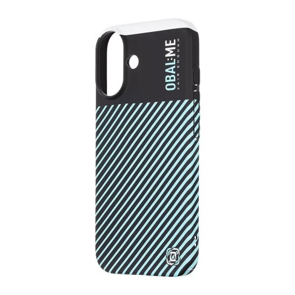 OBAL:ME Flossy Stripes tok Apple iPhone 16 Plus készülékhez fekete / égkék