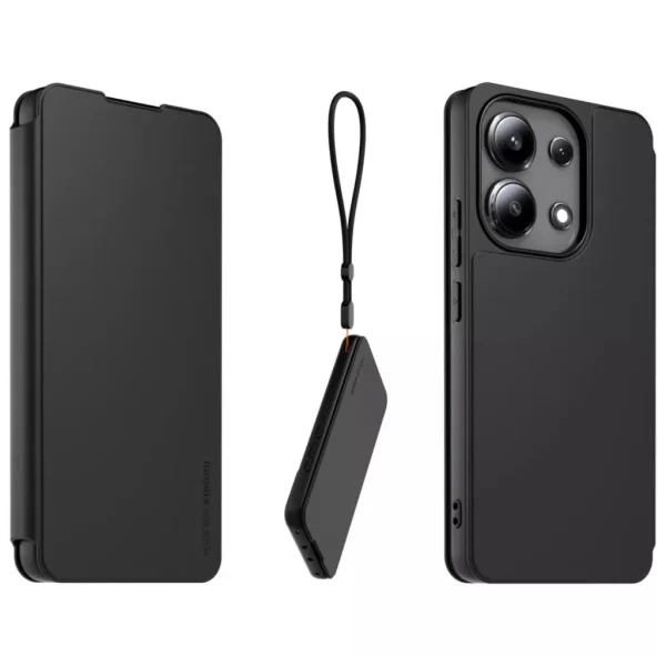 Made for Xiaomi könyv tok nyaklánccal – Xiaomi Redmi Note 13 4G készülékhez fekete