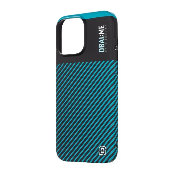 OBAL:ME Flossy Stripes tok Apple iPhone 16 Pro Max készülékhez fekete/türkiz