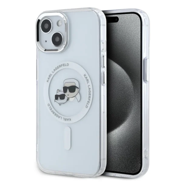 Karl Lagerfeld IML K&CH Heads Metal Frame MagSafe tok iPhone 13 készülékhez átlátszó