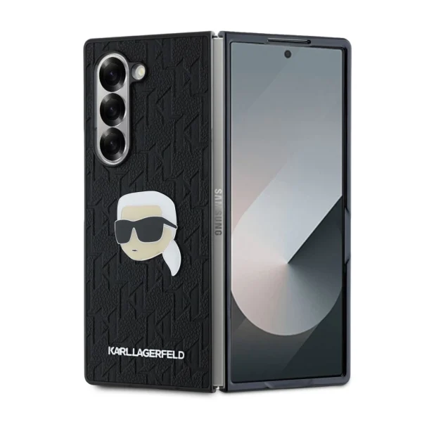 Karl Lagerfeld PU Saffiano Monogram Karl Head Case Samsung Galaxy Z Fold 6 készülékhez fekete