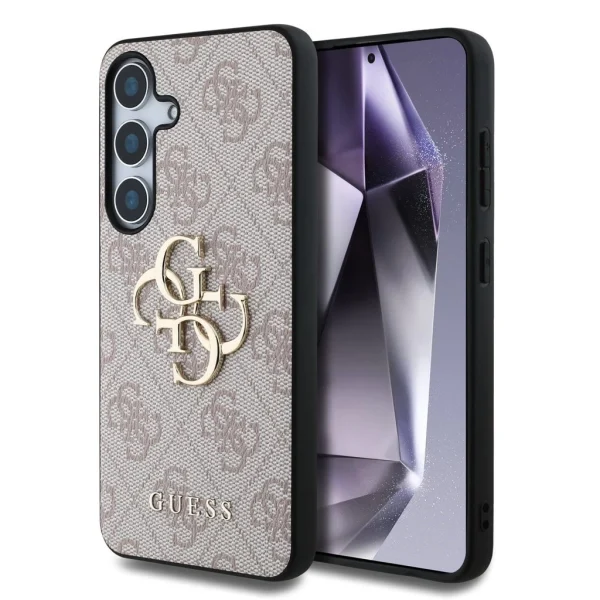 Guess PU 4G Metal Logo tok Samsung Galaxy S25+ készülékhez rózsaszín