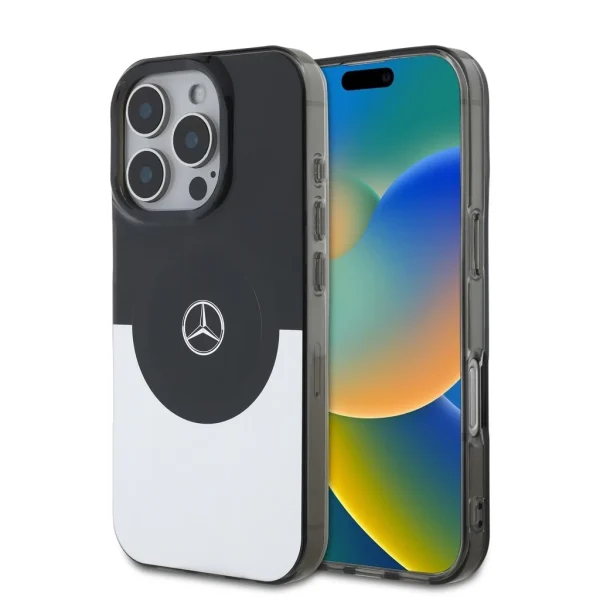 Mercedes PC/TPU Double Layer MagSafe tok iPhone 16 Pro Max készülékhez fekete/ezüst