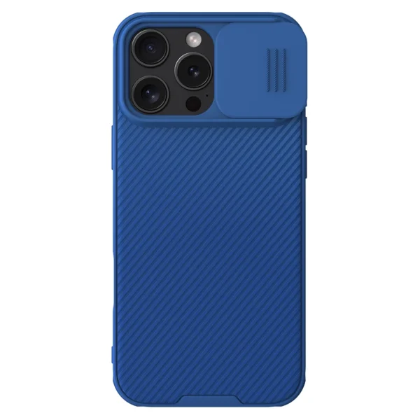 Nillkin CamShield PRO mágneses merev tok Apple iPhone 16 Pro Max készülékhez kék