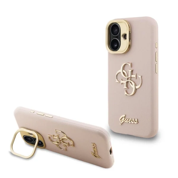 Guess tok kihajtható állvánnyal pink GUHCP16SPCS4GSP Apple iPhone 16 készülékhez