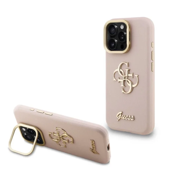Guess tok kihajtható állvánnyal pink GUHCP16XPCS4GSP Apple iPhone 16 Pro Max készülékhez